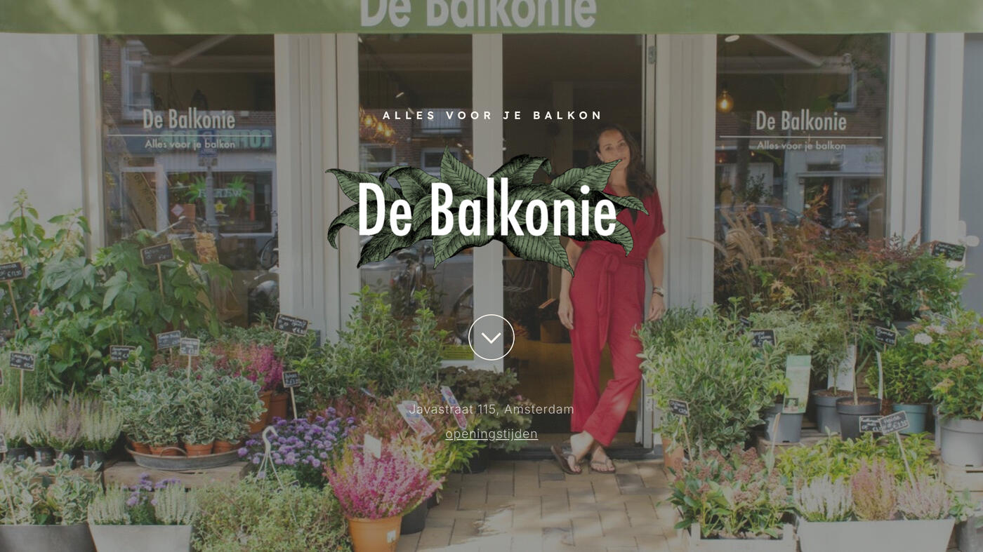Homepage van de nieuwe website van De Balkonie