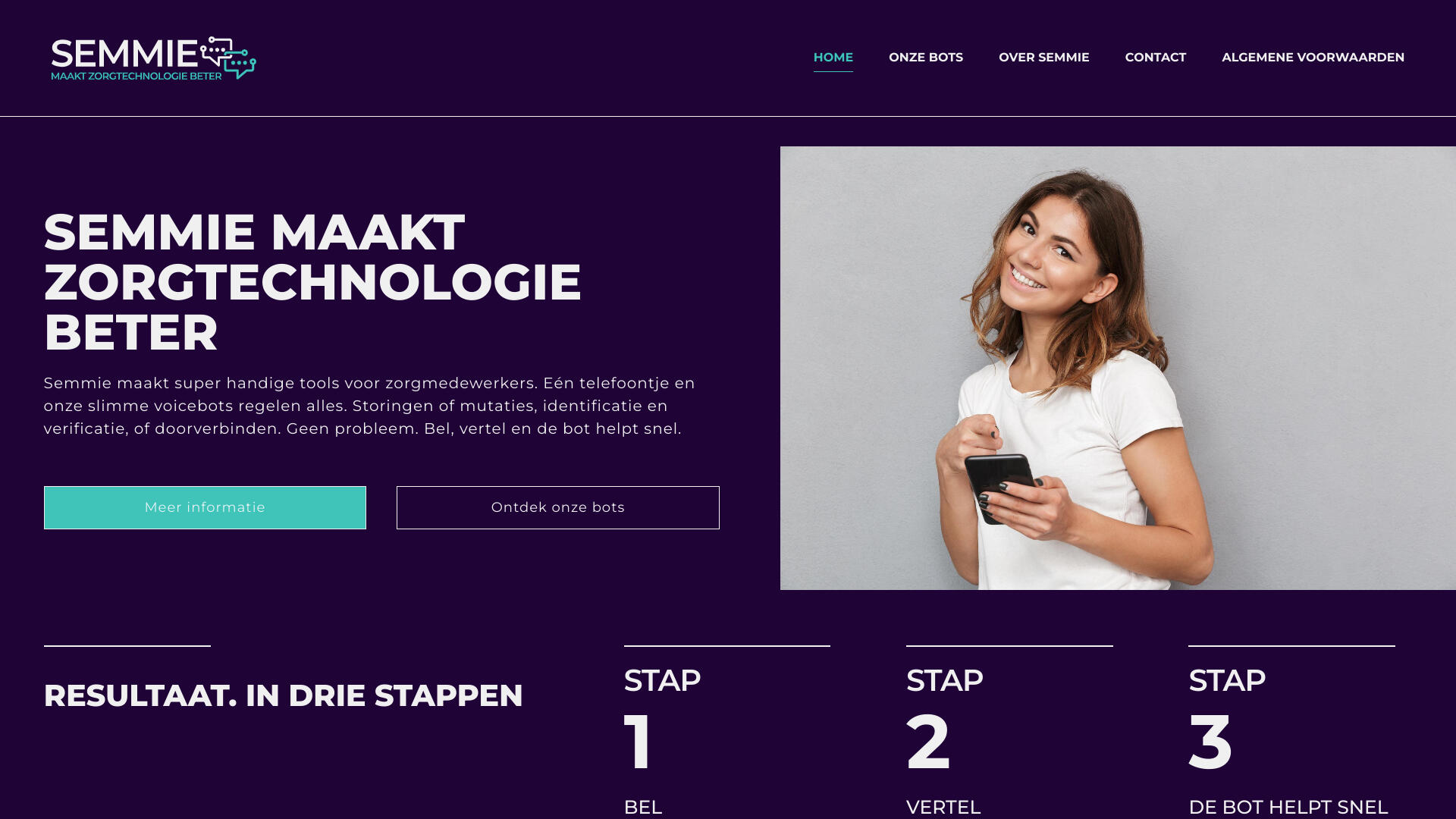 Homepage van de nieuwe freestyle website Semmie