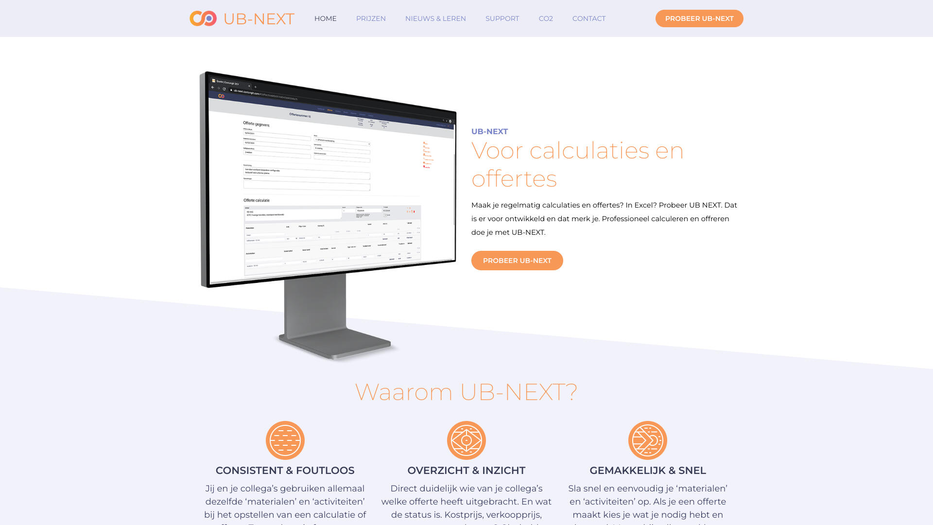 Homepage van de nieuwe freestyle website UB-NEXT