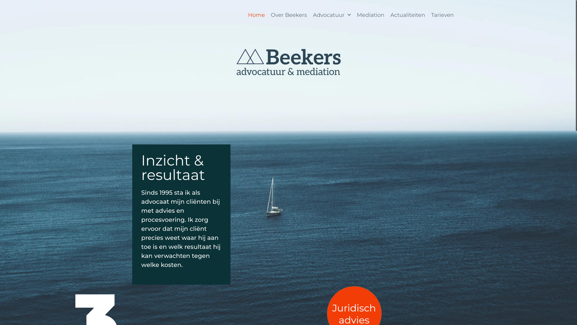 Homepage van de nieuwe freestyle website Beekers Advocatuur